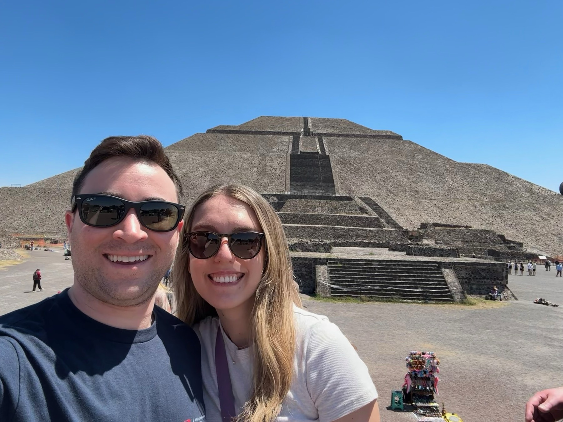 Caitlin and Paul at the Pyramid of the Sun, Teotihuacán